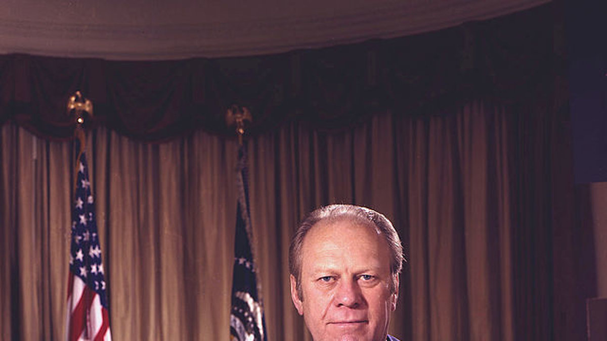 Gerald R. Ford. President mellan 1974 och 1977.